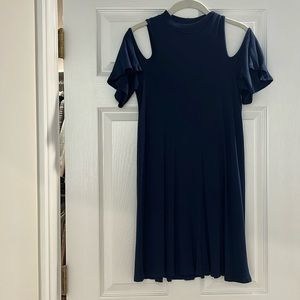 Aqua Size S Navy Blue Cold Shoulder Dress